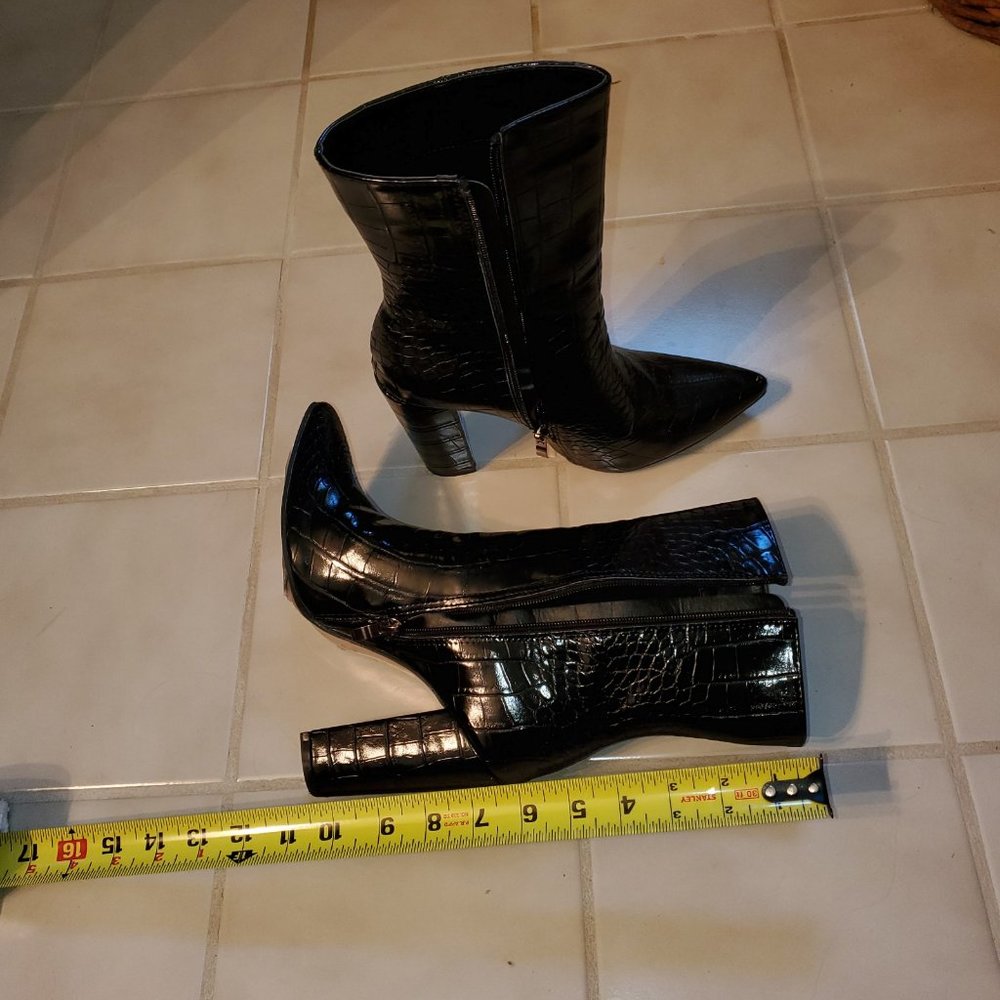 Black zip up boots
